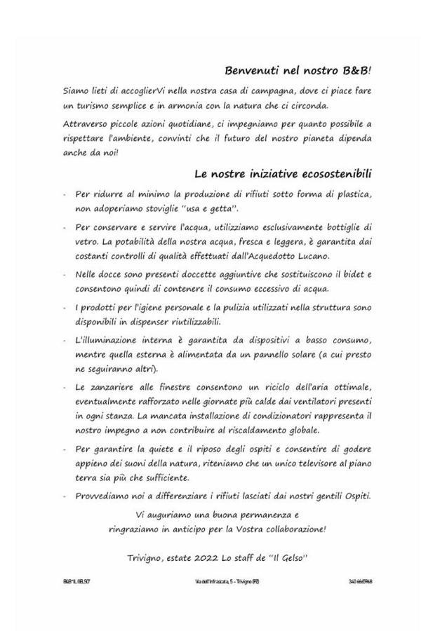 Penzion Il Gelso Trivigno Exteriér fotografie